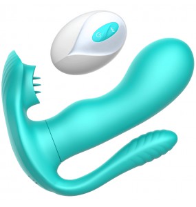 Secwell - Mermaid Heating Wireless Remote Wearable Vibrators (Chargeable - Tiffany Blue)